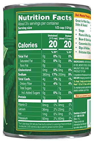 DEL MONTE BLUE LAKE PETITE CUT GREEN BEANS, CANNED VEGETABLES, 14.5 OZ CAN
