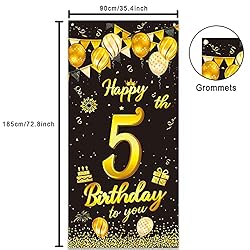 wongmode Happy 5th Birthday to You Door Banner