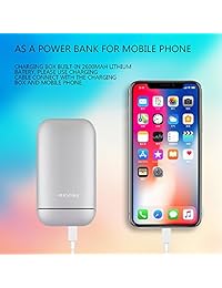 Mezone Auriculares Bluetooth V5.0 Auriculares inalámbricos IPX5 Auriculares deportivos cancelación de ruido Auriculares con micrófono y funda de carga como un banco de energía compatible con iPhone y teléfonos inteligentes Android