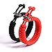 The Friendly Swede Set of 2 Fish Tail Paracord Bracelets with Metal Clasp, Survival Bracelets for Men, Paracord Bracelets for Men, Rope Bracelets - Adjustable Size - Black + Red - Fits 7