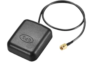 uxcell GPS Active Antenna SMA Male Plug 34dB Aerial Connector Cable with Magnetic Mount 0.5 Meters Wire M