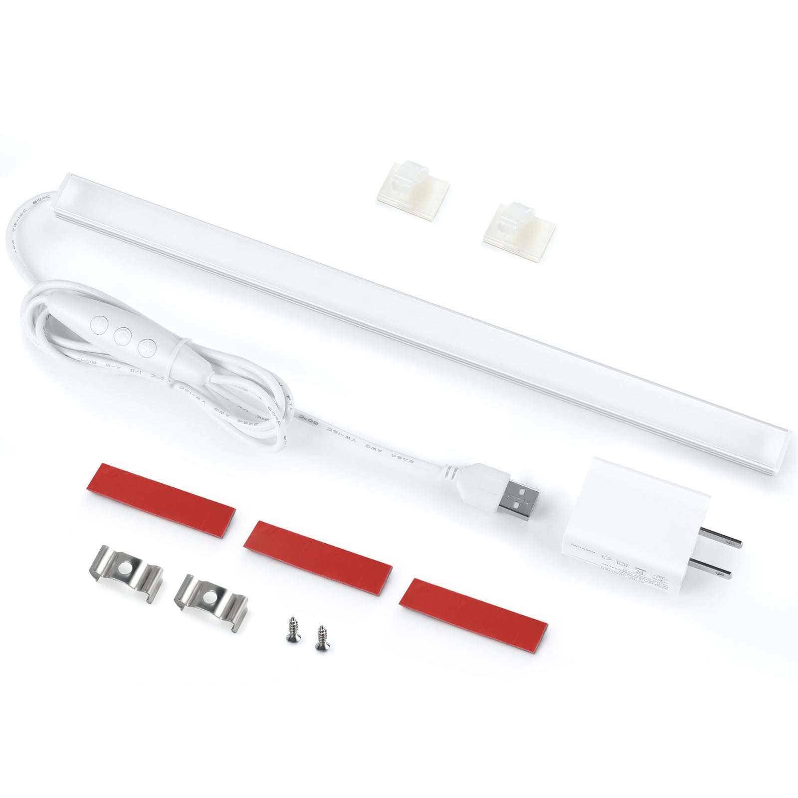 Photo 1 of Litever Under Cabinet Lighting with USB Power for Kitchen Counter, Workbench, Coffee Station, Workspace, Closet. Adapter, Dimmer, 12 Inch LED Light. Cool White 4000K