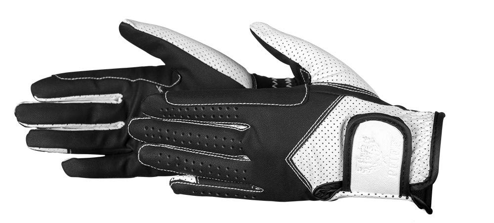 PFIFF Women's Riding Gloves Two Tone Gloves, Womens, 102302-61-XL, black/white, XL