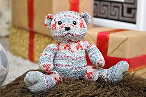 Knitted Teddy Bear – Ultra-Soft, No Shedding Huggable Companion – Great Anniversary, Christmas or Valentine Gift.