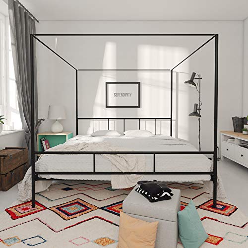 Novogratz Marion Canopy Bed Frame, Black, King Pricepulse
