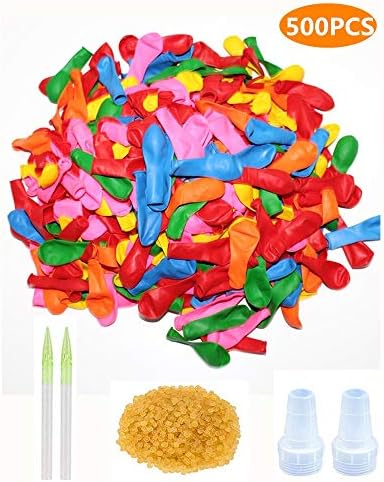 SUUYOO 500 Pack Water Balloons with Refill Quick & Easy Kit Latex Water Bomb Balloons Fight Games-Summer Splash Fun for Kids & Adults