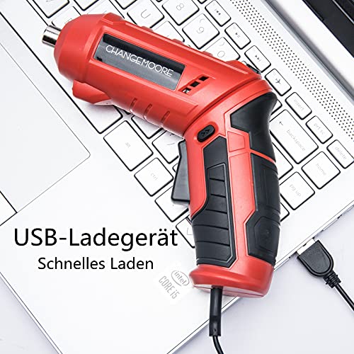 Akkuschrauber, 3,6 V Mini Akku Schraubendreher Set mit 45 Zubehör, USB-Ladegerät, LED-Licht und Aufbewahrungsbox… – Bild 5