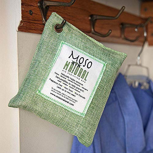 image for MOSO NATURAL Air Purifying Bag 5 Pack. Bamboo Charcoal Air Freshener, 