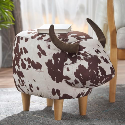 Merax Cow Animal Shape Kids Ottoman, Cute Wood Foot Stool Shoes Changing Seat with Cushioned for Adult Living Room, Bedroom, Nursery Gameroom, Playroom, Porch Furniture, Brown at Amazon