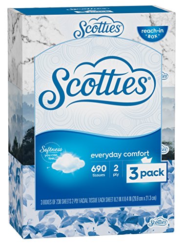 Scotties Everyday Comfort Facial Tissues, 230 Tissues per Box, 3 Pack