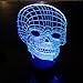 Play Time Generic 3D Illusion Light Skull LED Table Lamp Night Light, 7 Color Change Touch Switch Table Desk LED Light
