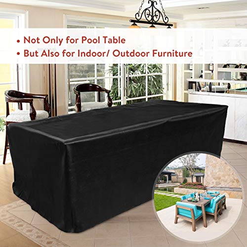 image for GEMITTO 9ft Pool Table Cover, Heavy Duty Waterproof Billiard Cover Pol
