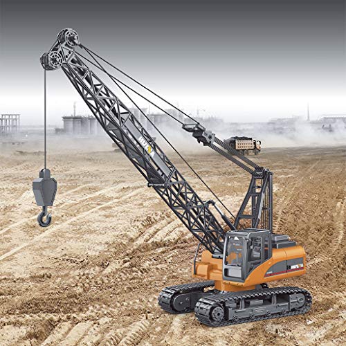 Bravetoshop 2.4G 15CH Alloy Crane Truck Engineering Vehicle RC Car for Kids, Interesting Functional Remote Control Cable Crane