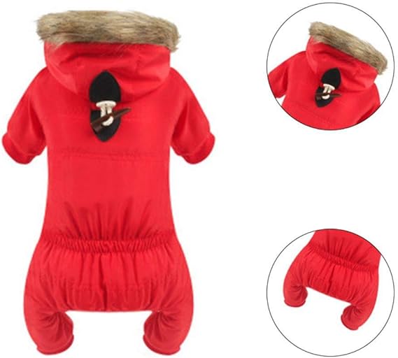 Ruibuy Small dog warm clothes for dogs,dog one piece coat,dog winter