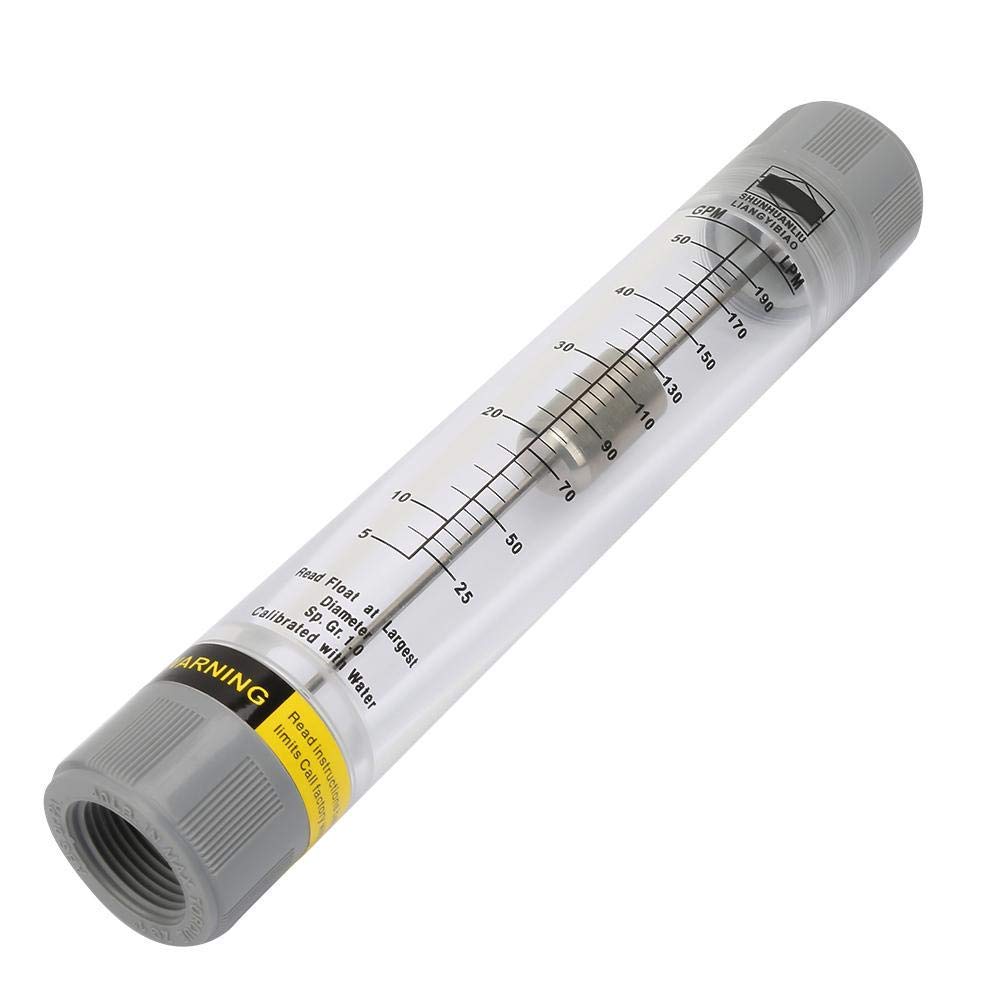 Liquid FlowMeter, LZM-25G Acrylic Tube Type Rotameter for Measuring The Water Flow Rate, 6-60 GPM & 30-225 LPM (1" Internal Thread)