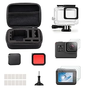 Image of iTrunk 23 in 1 Accessories Kit Compatible for Gopro Hero7 Black (2018) / 6/5 Bundle with Carrying Case + Screen Protector + Housing Case + Red Filter Compatible for Hero7 6 5 Black Action Camera