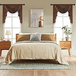 ELKCA Thick Chenille Window Curtains Valance for