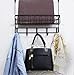 ESYLIFE Over The Door Hooks Organizer with Basket Hanging Storage Rack with Towel Bar, Black