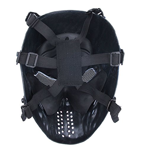 Creation Core Skull Skeletion Mask Outdoor Tactical Airsoft CS BB Gun Paintball Full face Protective mask Halloween/Party/Movie Props (Chost Fire)