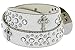 Western Crystal Rhinestone Cowgirl Studded Black Leather Cross Concho Belt (36, White)