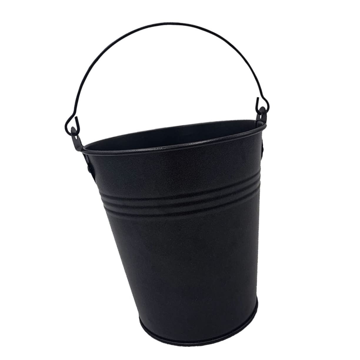 Yardwe Black Grease Drip Bucket Barbecue Grease Bucket Oil Bucket Grill Drip Grease Container Galvanized Metal Buckets with Handles for Barbecue Supplies
