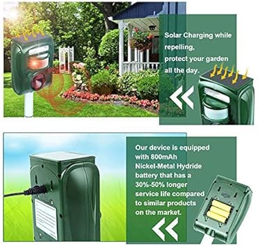 Traputa Repulsif Chat Exterieur Ultrason Solaire Repulsif Chat Exterieur Sensibilite Et Frequence Reglable Ultrason Chat Pour Repousser Animaux Nuisibles Protecteur De Jardi Lutte Contre Les Animaux Domestiques Et Sauvages Commerce Industrie Et