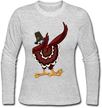 Liswu Thanksgiving Turkey Dabbing Dance Personalize Funny Long Sleeve Athletic Tshirt For Women