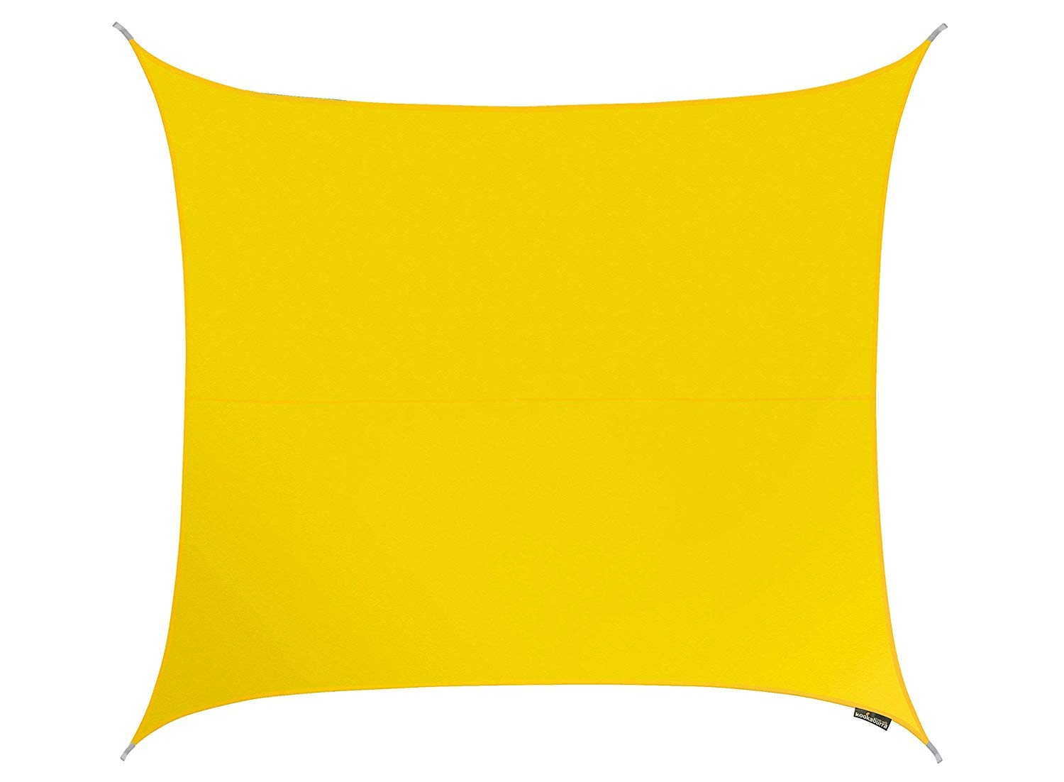 Kookaburra 3.6m Square Water Resistant Garden Patio Sun Shade Sail Canopy 96.5% UV Block with Free Rope (Yellow)