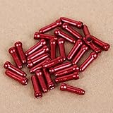 SCASTOE 30pcs Bike Bicycle Brake Shifter Derailleur Inner Cable Wire End Cap Crimps New (Red)