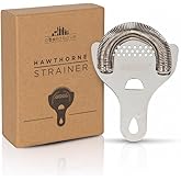 A Bar Above Hawthorne Strainer for Cocktails – Bar Strainer Cocktail w/High Density Spring – Mirrored Stainless Steel Finish 