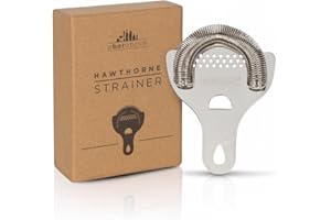 A Bar Above Hawthorne Strainer for Cocktails – Bar Strainer Cocktail w/High Density Spring – Mirrored Stainless Steel Finish 