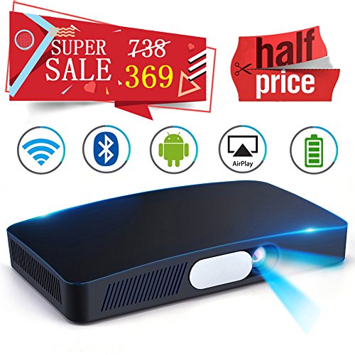 Mini Video Projector HD DLP Max200 Home Video Theater 3000 Lumens support 1080P Wireless WIFI Bluetooth Android System Game Office iPhone Multi-screen Sharing HDMI USB SD Card AV Black - Thumbnail 7