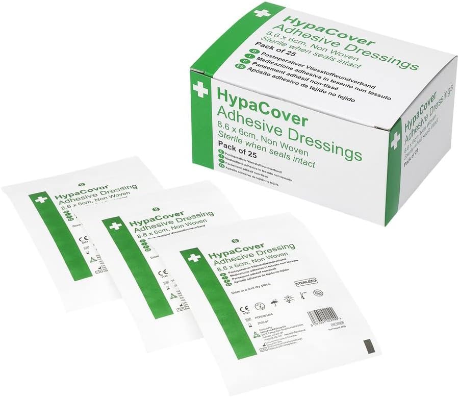 Safety First Aid Group HypaCover Adhesive Wound Dressing Medium 8.6x6cm 25 Pack