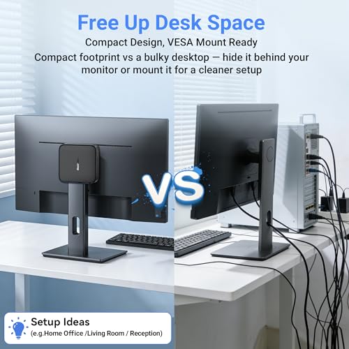 【3 Years Guarantee】Blackview MP50 AMD Ryzen 5 Mini PC with Mouse and Keyboard, Radeon Vega 8 Graphics, Win 11 Pro, 16GB+512GB SSD, 4K@60Hz HDMI+DP/Double WiFi/USB 3.2 Mini Desktop Computer for Office