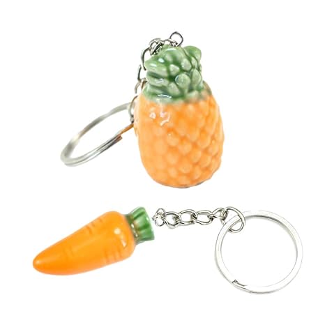 Tendycoco Ceramics Keychain Pineapple Carrot Pendant Keychains