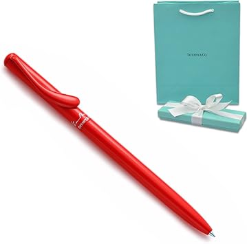 Amazon ティファニー Tiffany ボールペン エルサ ペレッティ レッド ラッカー 純正ラッピング済み ショップバッグ付き 回転式 ブランド ペン 格納式ボールペン 文房具 オフィス用品