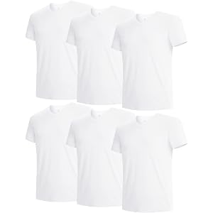 BAMBOO COOL Men's Undershirts V-Neck Moisture Wicking T Shirts for Men Pack | Lightweight Breathable, Soft Comfortable, Short
