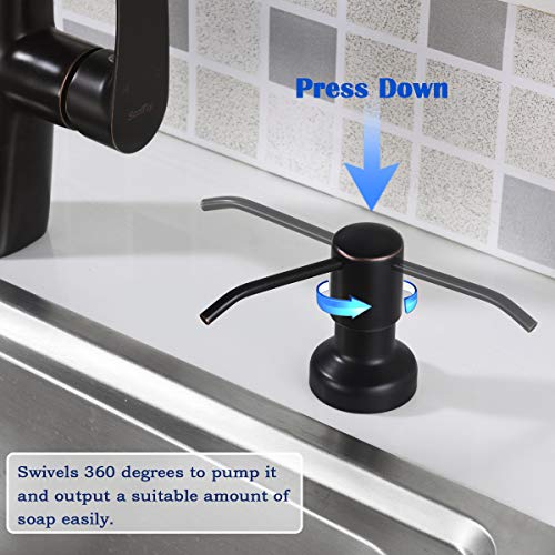 Hand Soap Dispenser For Kitchen Sink, SonTiy Commercial kitchen Soap Dispenser Pump Oil Rubbed Bronze, Stainless Steel Dish Liquid Soap Dispenser With 47" No-spill Extension Tube+17 OZ Bottle