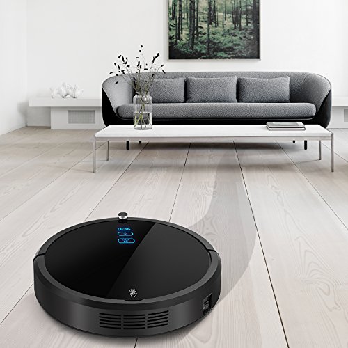 DEIK Robot Vacuum Cleaner with Schedule Cleaning, Self-Charging, Anti-Drop & Anti-Collision, HEPA Filter, 5 Cleaning Modes for Pet Hair, Hard Floor & Thin Carpet - Thumbnail 2