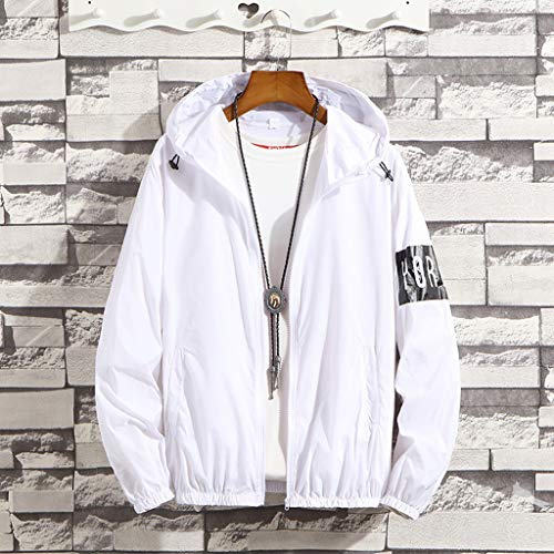 Fanteecy Fishing Hoodie UPF 50 Dri Fit Sunblock Shirt Long Sleeve Quick-Dry Windproof Jacket Sports Sweatshirt White