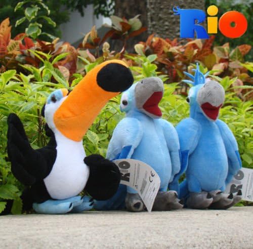 Lot 3 Pcs Rio Plush Toy Blu Jewel Rafael Cuddly Collectible Stuffed Animal Doll
