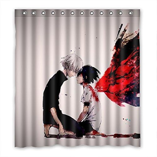 SANMOU Custom Horror Tokyo Ghoul Shower Curtain Waterproof Polyester Bathroom 66" x 72"