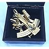 Nautical-Marine-Brass-Desktop-Sextant-With-Wooden-Box-Maritime-Kelvin-James-White-Ltd-Glasgow-1875