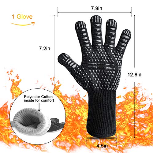 Smoker Box + BBQ Grill Glove, Stainless Steel Wood Chip Smoking Box for Gas or Charcoal Grills. Add Smokey Flavors to Barbecue Meats. Use a 932°F Heat Resistant Oven Glove to Keep Your Hand Safe. - Thumbnail 3