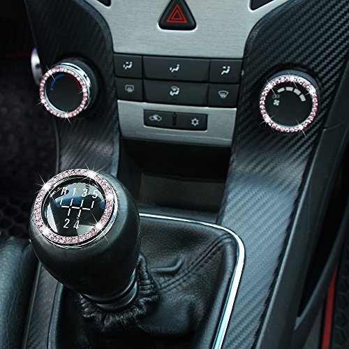 Crystal Rhinestone Ring for Car Decor Auto Engine Start Stop Decoration Crystal Interior Ring Decal For Vehicle Ignition Button-Pink - Thumbnail 6