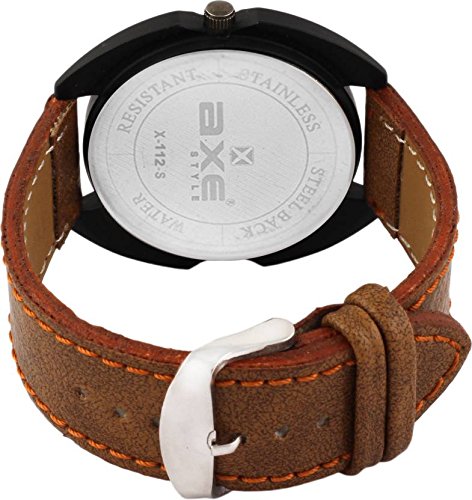 axe style x1166ms black analog watch for men