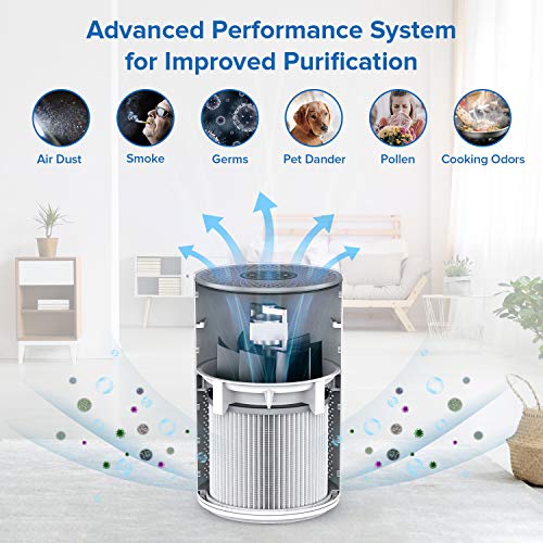 Micbox Air Purifier for Home Large Room Allergies and Pets, 4 in 1 Ture HEPA Activated Carbon Filter - //coolthings.us