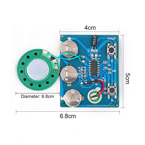 Button Activated Voice Recorder Sound Chip Module with MIC Recordable Button Cell Battery Powered for DIY Birthday Christmas Greeting Card Musical Audio Cards Gift Box (Button Control) - Thumbnail 3
