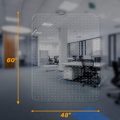 Chair Mats for Carpeted Floors – Shatter-Proof Carpet Protector for Desk Chair | Eco-Friendly Low/Medium Pile Office Chair Mat for Carpet | Clear- 48” x 60”