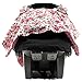 Dear Baby Gear Baby Car Seat Canopy Cover, Vintage Floral Pink on White, Pink Minky